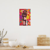 60年代テーマフラワーチャイルドレトロ ポスター (キッチン)