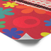 60年代テーマフラワーチャイルドレトロ ポスター (角)