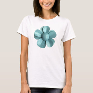 60年代ヒッピーモダンビッグブルーデイジー花ファッション Tシャツ