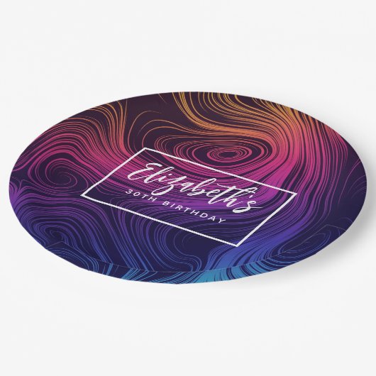 60年代ビビーサークル&スワーズクール誕生日 ペーパープレート (アングル)