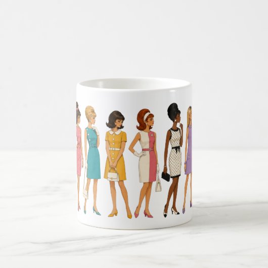 60年代ファッションアイコンマグ コーヒーマグカップ (中央)