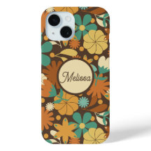 60年代ファンキーレトロフラワーパワー（ブラウン）