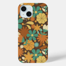 60年代ファンキーレトロフラワーパワー（ブラウン）