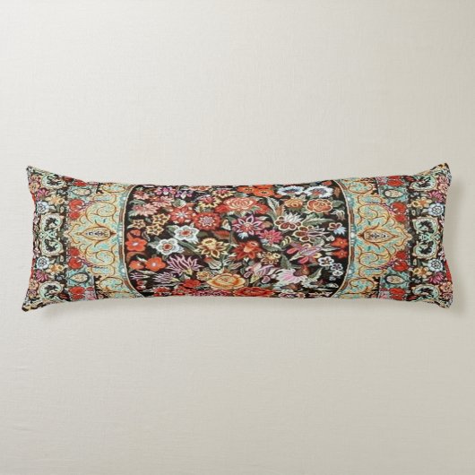60年代ペルシャヴィンテージトルコフローラフラワーキリム ボディピロー (正面)