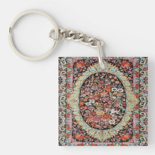 60年代ペルシャヴィンテージトルコフローラ花柄 キーホルダー (正面)