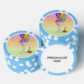 60年代ポップアートスタイルのマティーニ ポーカーチップ (積み重ね)