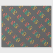 60年代レトログレー ラッピングペーパー (フラット)