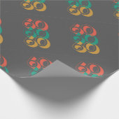 60年代レトログレー ラッピングペーパー (角)