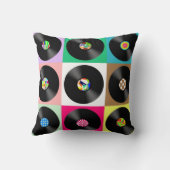 60年代レトロヴィンテージレコードポップ・アートのアート クッション (裏面)