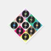 60年代レトロヴィンテージレコードポップ・アートのアート スタンダードカクテルナプキン (角)