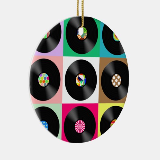 60年代レトロヴィンテージレコードポップ・アートのアート セラミックオーナメント (右)