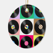 60年代レトロヴィンテージレコードポップ・アートのアート セラミックオーナメント (左)