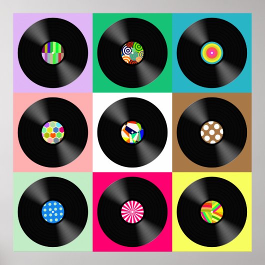 60年代レトロヴィンテージレコードポップ・アートのアート ポスター (正面)