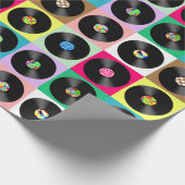 60年代レトロヴィンテージレコードポップ・アートのアート ラッピングペーパー (角)