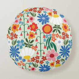 60年代レトロ夏 ラウンドクッション