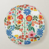 60年代レトロ夏 ラウンドクッション (裏面)