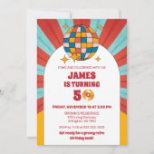 60年代レトロ 50歳 60歳 70歳 大人の誕生日 グルービー 招待状 (正面)