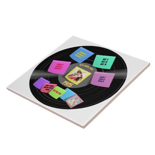 60年代生まれ70年代のビニール記録写真カスタム タイル (側面)