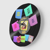 60年代生まれ70年代のビニール記録写真カスタム ラージ壁時計 (傾斜)