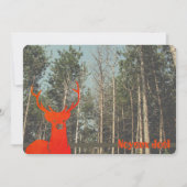 60年代70年代のレトロなトナカイのメリークリスマス シーズンカード (正面)