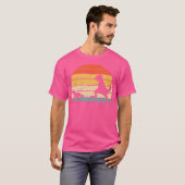 60年代70年代の恐竜おもしろい馬乗馬 Tシャツ (正面フル)