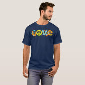 60年代 70年代 ヒッピー ピース ラブ ハート 平和のサイン Tシャツ (正面フル)