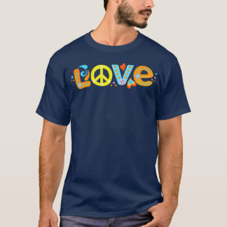 60年代 70年代 ヒッピー ピース ラブ ハート 平和のサイン Tシャツ