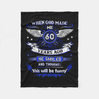 60年前に神が私を造られた時。誕生日 フリースブランケット