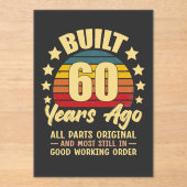 60年前製造 すべてのパーツがオリジナル 60歳の誕生日 アクリル招待状 (正面)