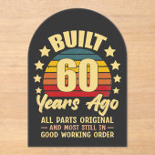 60年前製造 すべてのパーツがオリジナル 60歳の誕生日 アクリル招待状 (正面)
