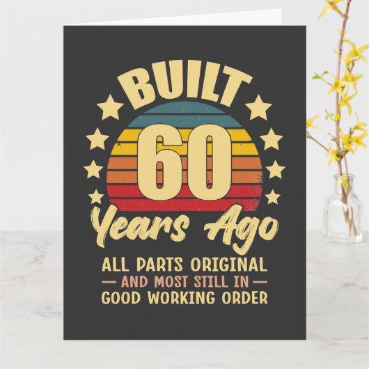 60年前製造 すべてのパーツがオリジナル 60歳の誕生日 カード (黄色い花)