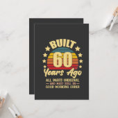 60年前製造 すべてのパーツがオリジナル 60歳の誕生日 カード (正面/裏面インサイチュ)