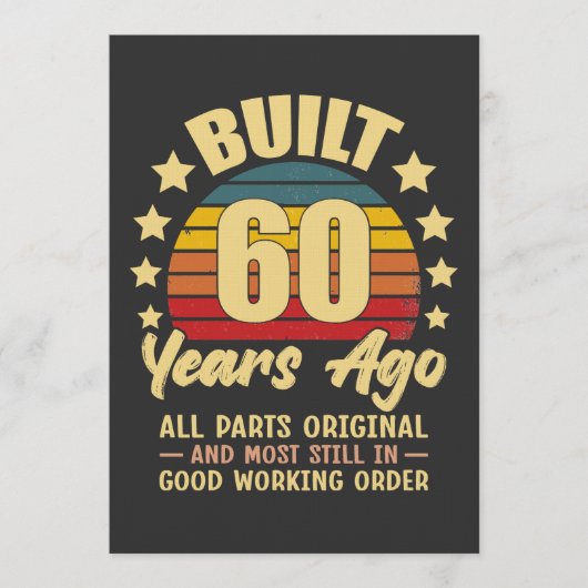 60年前製造 すべてのパーツがオリジナル 60歳の誕生日 招待状 (正面)