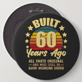 60年前製造 オリジナルパーツ 60歳の誕生日 缶バッジ (正面&裏面)