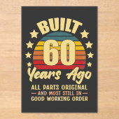 60年前製造 オールパーツオリジナル 60歳の誕生日 アクリル招待状 (正面)