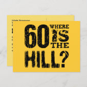 60年目おもしろいの誕生日日付V03Dの保存 案内ポストカード (正面/裏面)