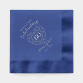 60年祝の宝石ハート記念日 箔ナプキン (正面)