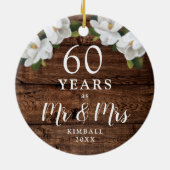 60年結婚したパーソナライズされた結婚記念 セラミックオーナメント (裏面)