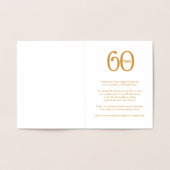 60年記念企業のパーティの招待状 箔カード (内部)