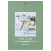 60年間の宗教活動をパーソナライズ クリップボード (裏面)