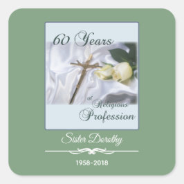 60年間の宗教活動をパーソナライズ スクエアシール