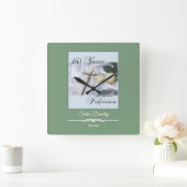 60年間の宗教活動をパーソナライズ スクエア壁時計 (ホーム)