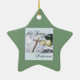 60年間の宗教活動をパーソナライズ セラミックオーナメント