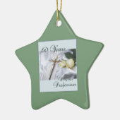 60年間の宗教活動をパーソナライズ セラミックオーナメント (左)