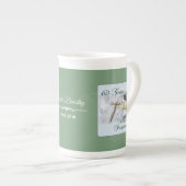 60年間の宗教活動をパーソナライズ ボーンチャイナマグカップ (正面右)