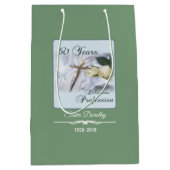 60年間の宗教活動をパーソナライズ ミディアムペーパーバッグ (正面)