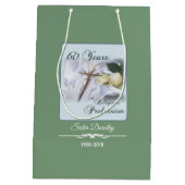 60年間の宗教活動をパーソナライズ ミディアムペーパーバッグ (裏面)