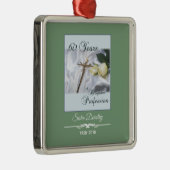 60年間の宗教活動をパーソナライズ メタルオーナメント (右)