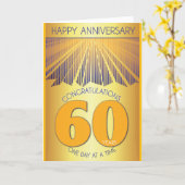 60年間の節酒記念 | ゴールデンレイ12ステップ カード (黄色い花)
