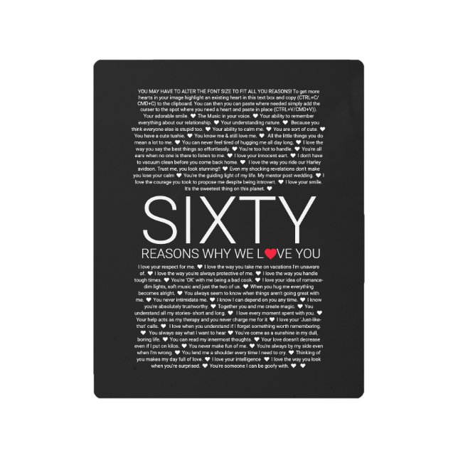 60我々があなたを愛する結婚理由 メタルプリント (正面)